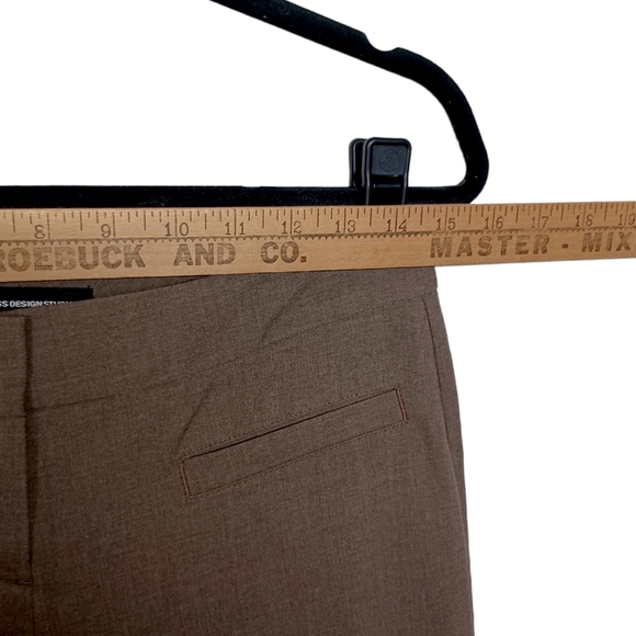 EXPRESS DESIGN STUDIO Brown Straight Leg Career Trouser Pants 2 X-Small - Picture 5 of 7